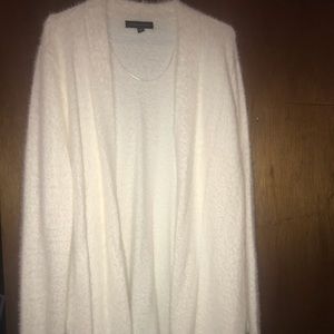 White fluffy cardigan